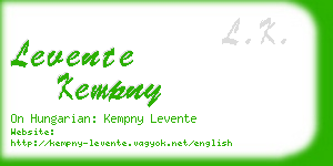 levente kempny business card